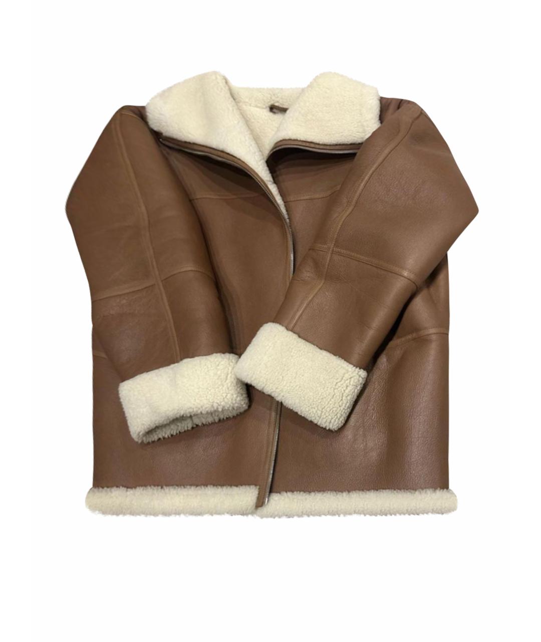 TOTEME Бежевая кожаная дубленка, фото 1