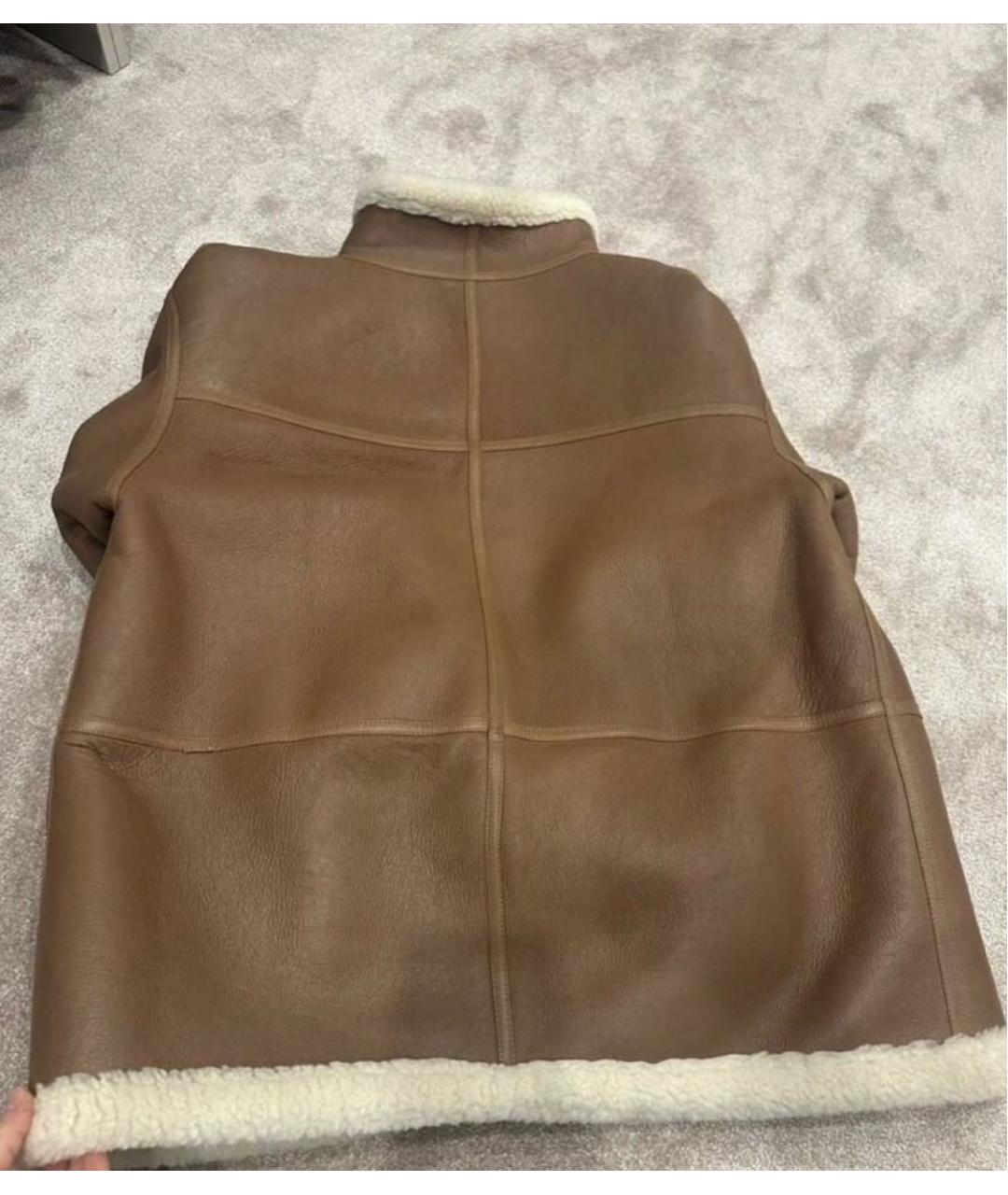 TOTEME Бежевая кожаная дубленка, фото 3