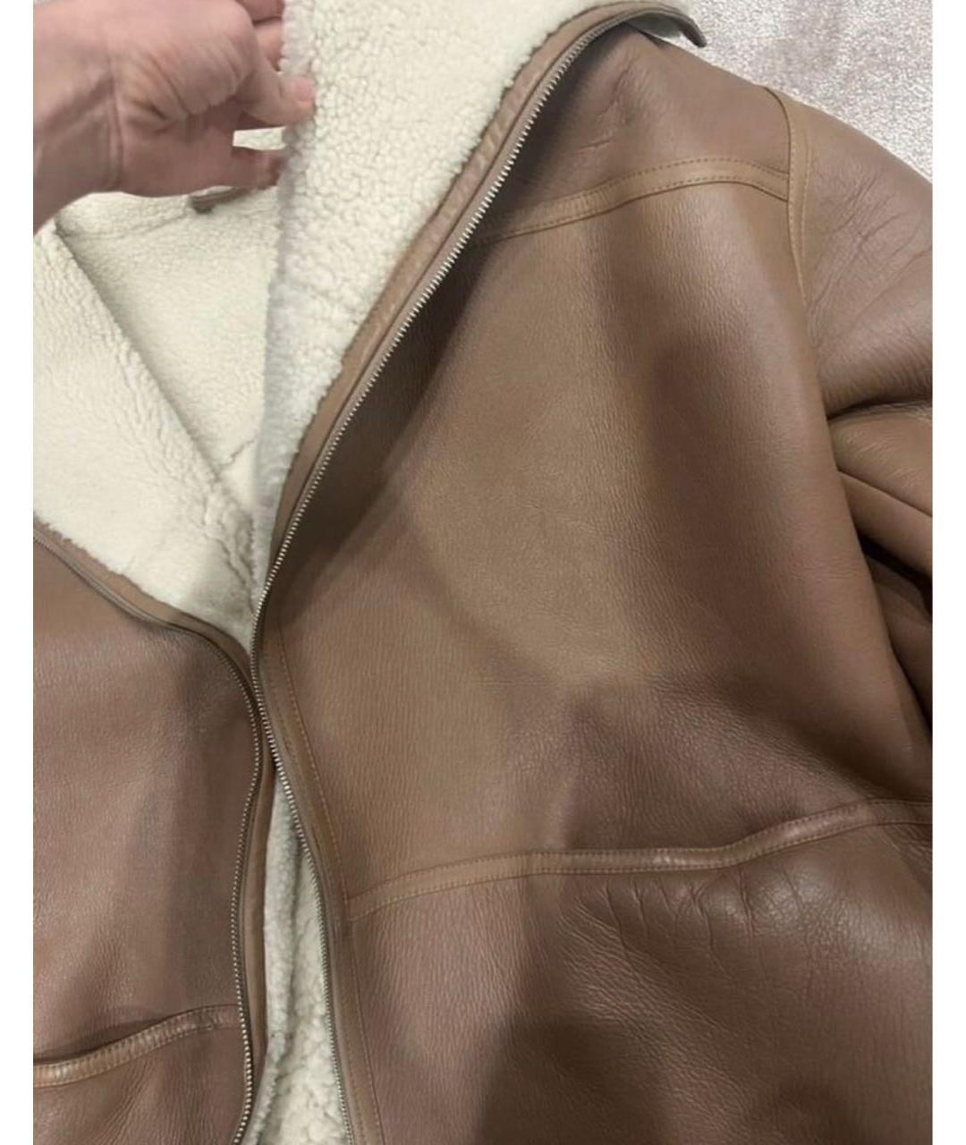 TOTEME Бежевая кожаная дубленка, фото 5