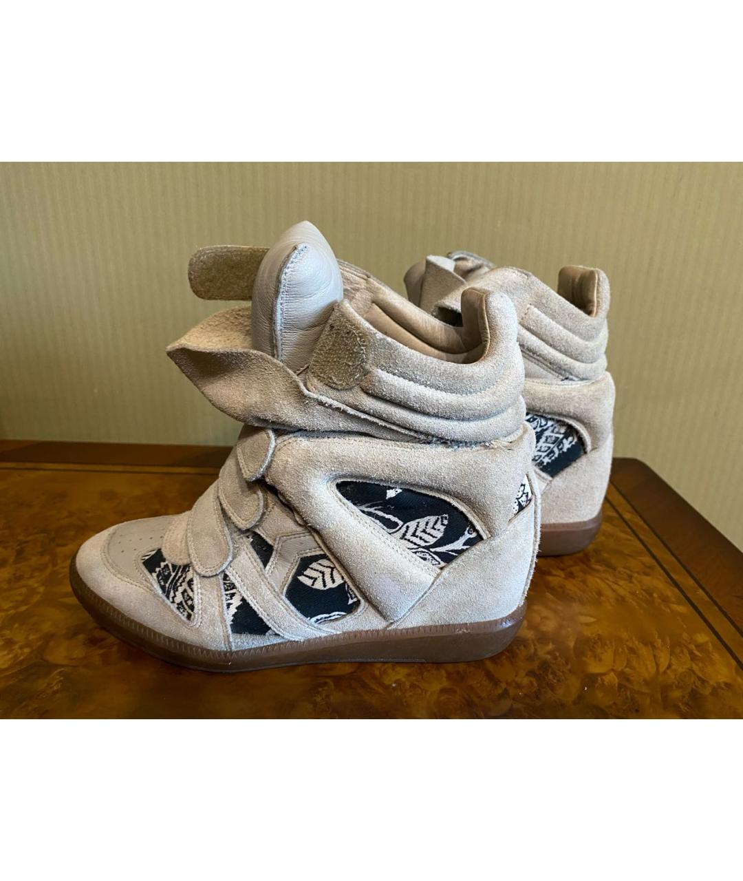 ISABEL MARANT Бежевые замшевые кеды, фото 6