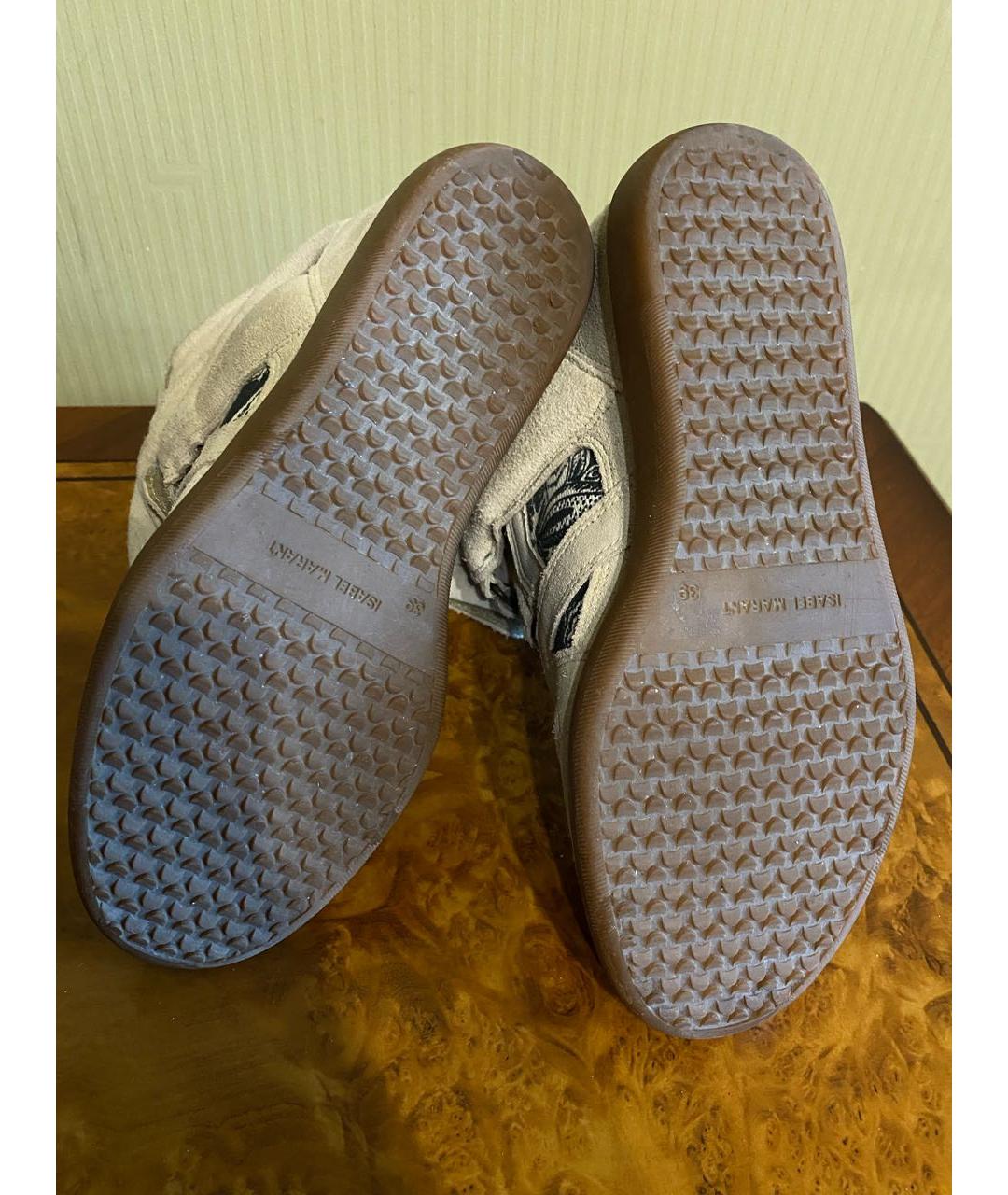 ISABEL MARANT Бежевые замшевые кеды, фото 8