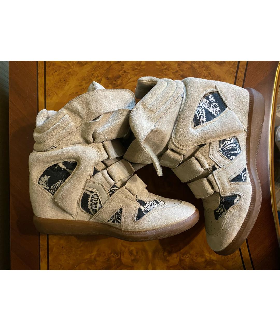 ISABEL MARANT Бежевые замшевые кеды, фото 5