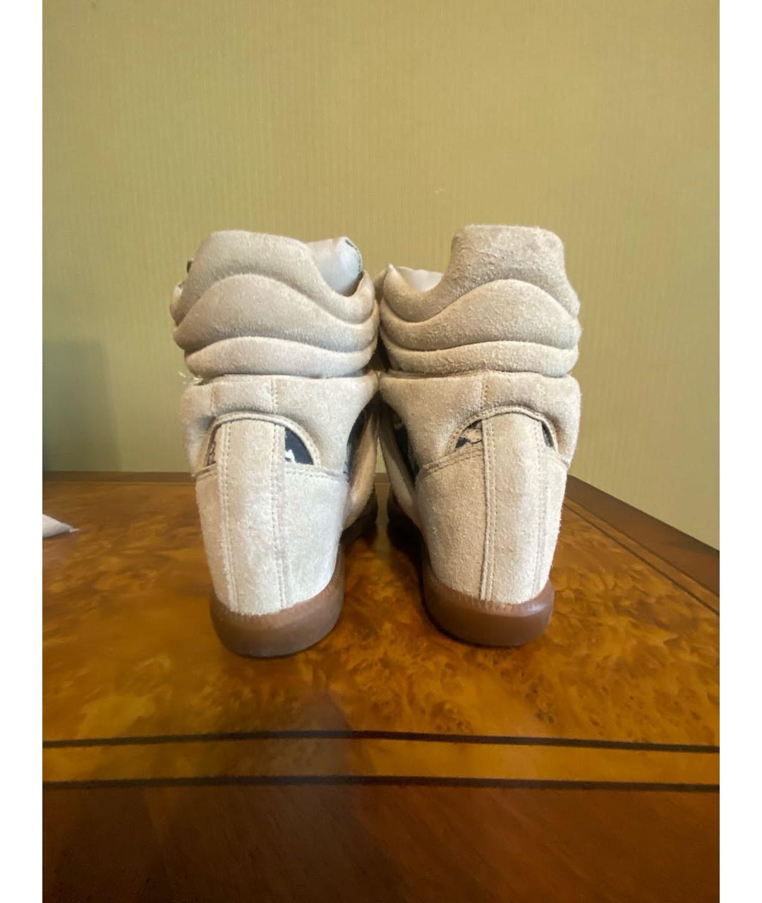 ISABEL MARANT Бежевые замшевые кеды, фото 3