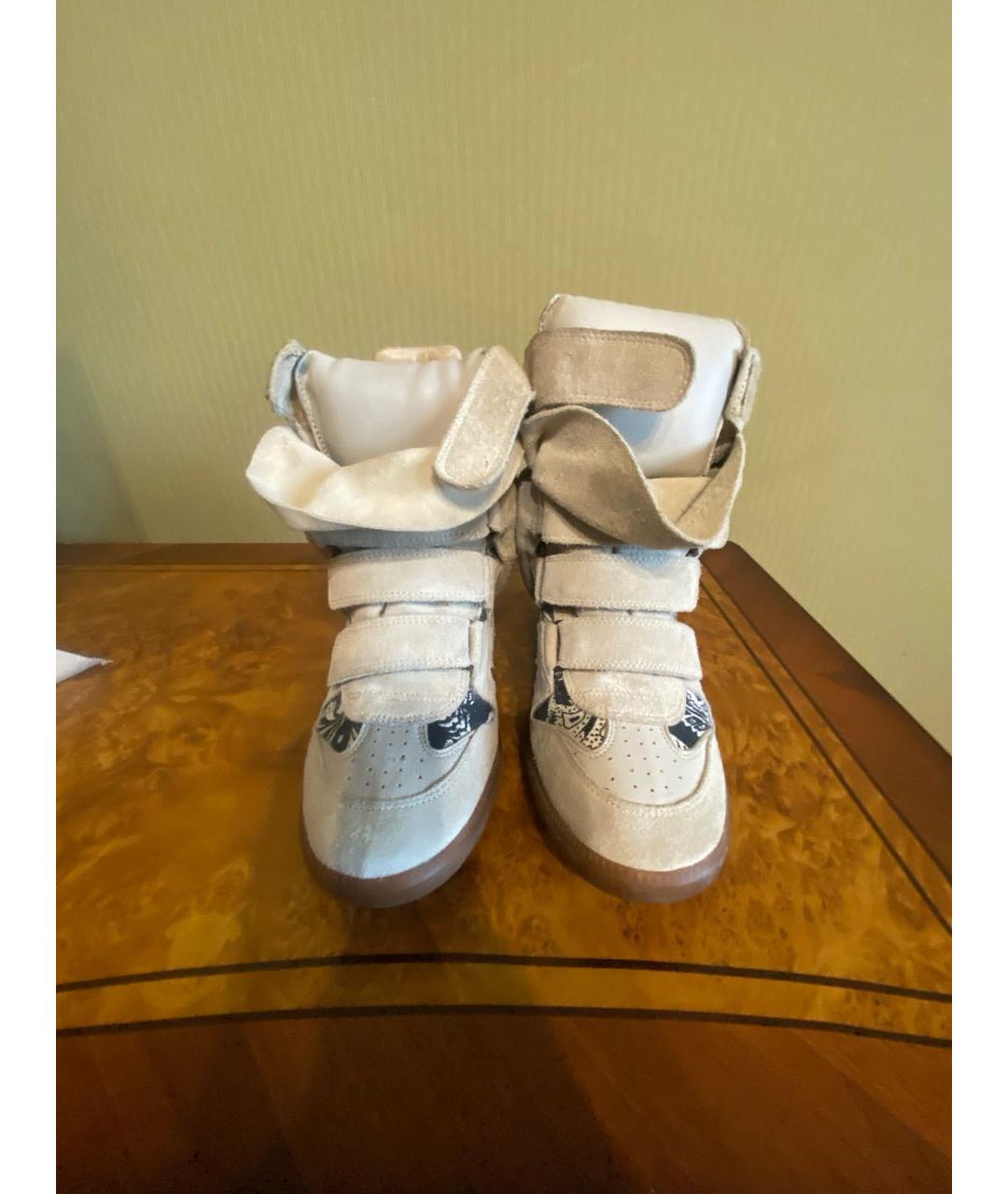 ISABEL MARANT Бежевые замшевые кеды, фото 2