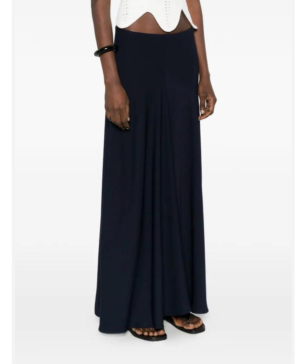 P.A.R.O.S.H. Темно-синяя полиэстеровая юбка макси, фото 2