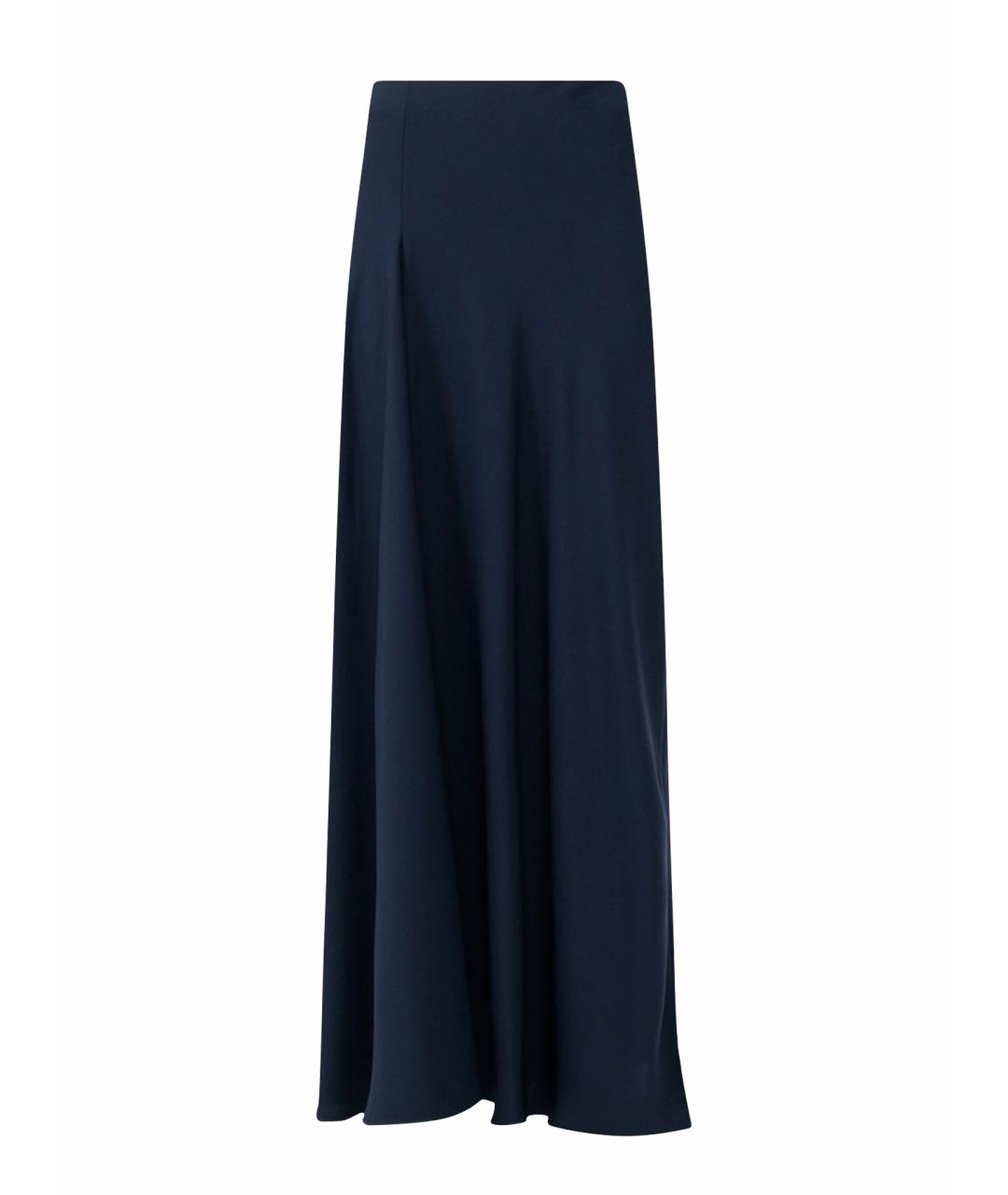 P.A.R.O.S.H. Темно-синяя полиэстеровая юбка макси, фото 1