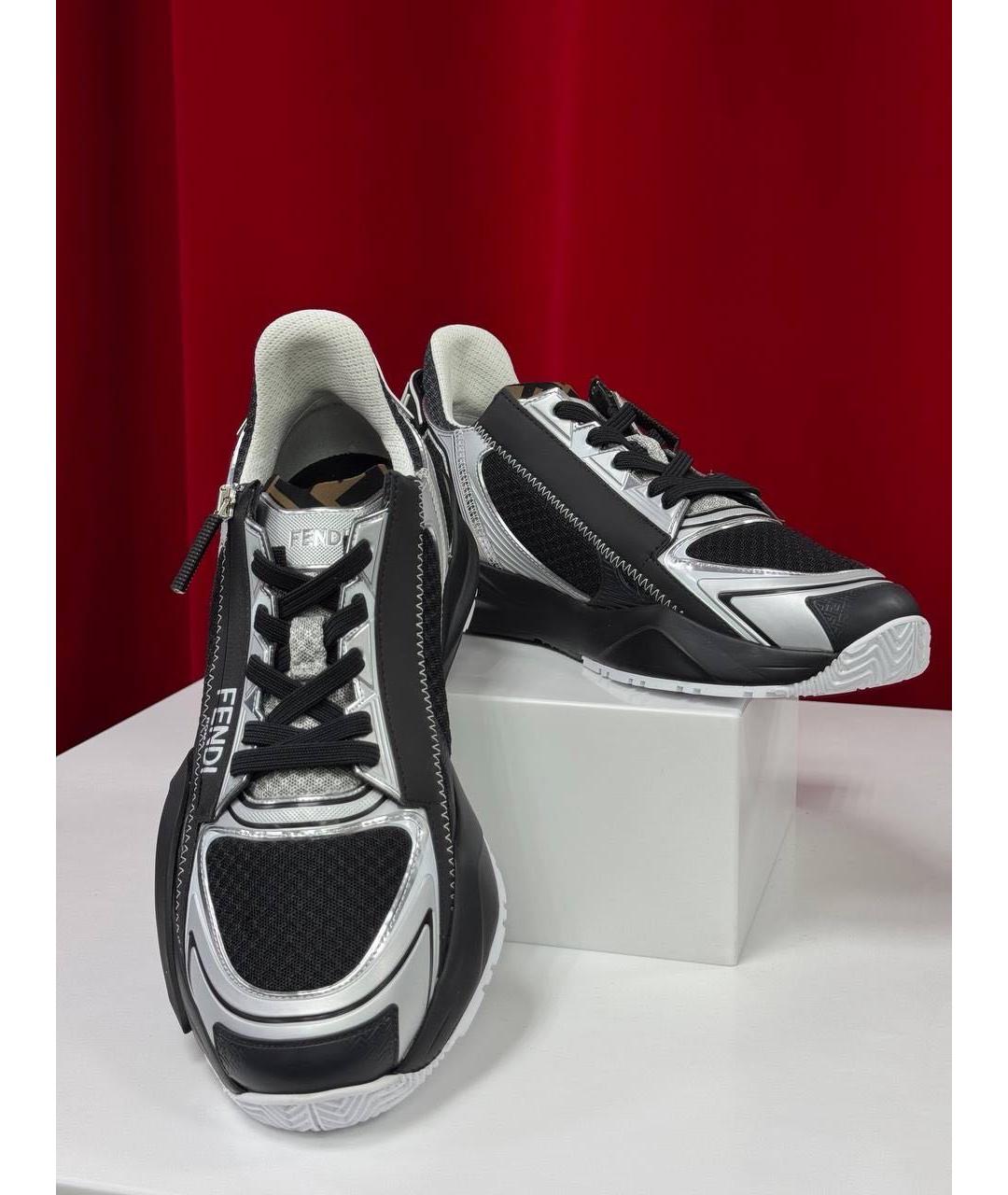 FENDI Черные низкие кроссовки / кеды, фото 6