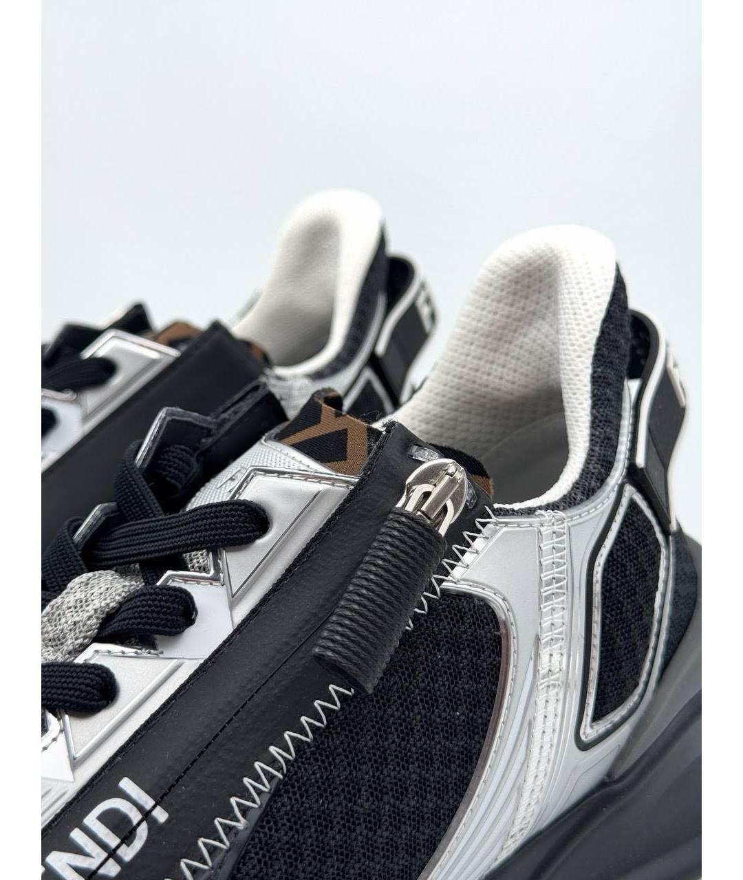 FENDI Черные низкие кроссовки / кеды, фото 8