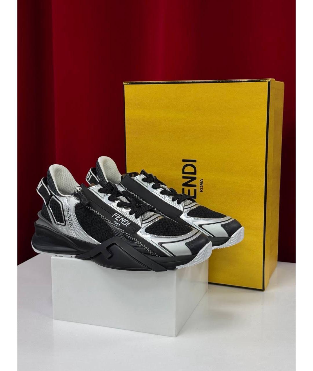 FENDI Черные низкие кроссовки / кеды, фото 5