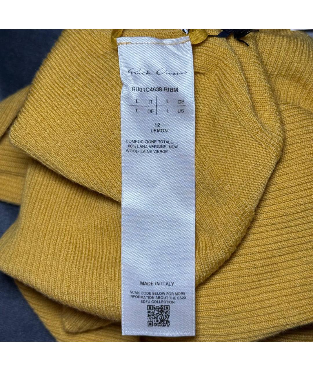 RICK OWENS Желтый джемпер / свитер, фото 7