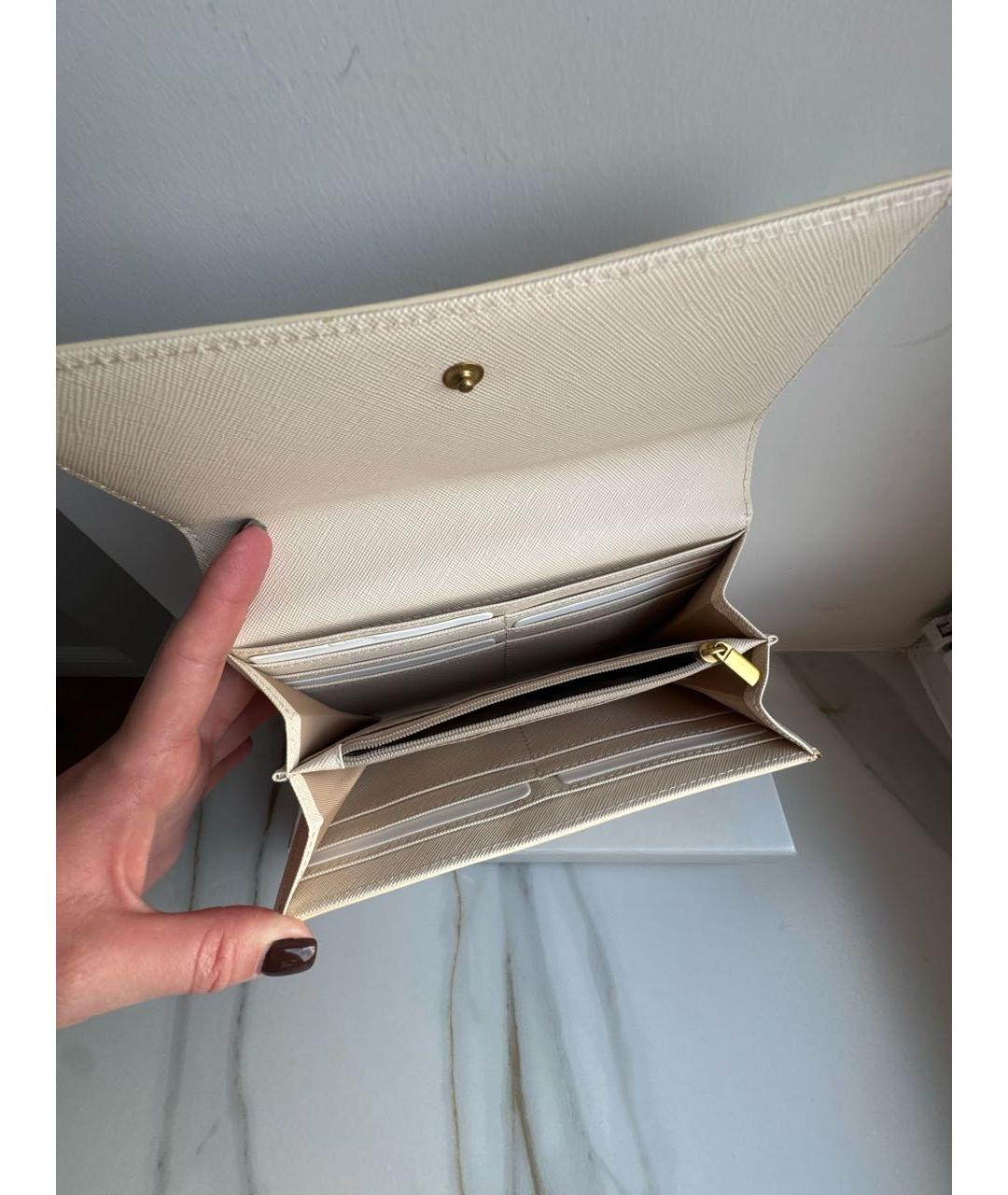 TRUSSARDI Бежевый кошелек из искусственной кожи, фото 4