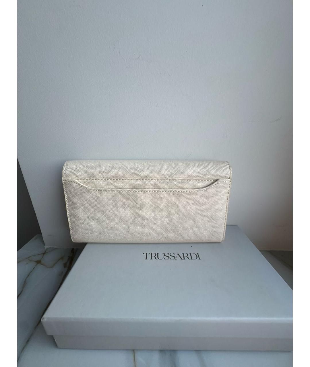 TRUSSARDI Бежевый кошелек из искусственной кожи, фото 3