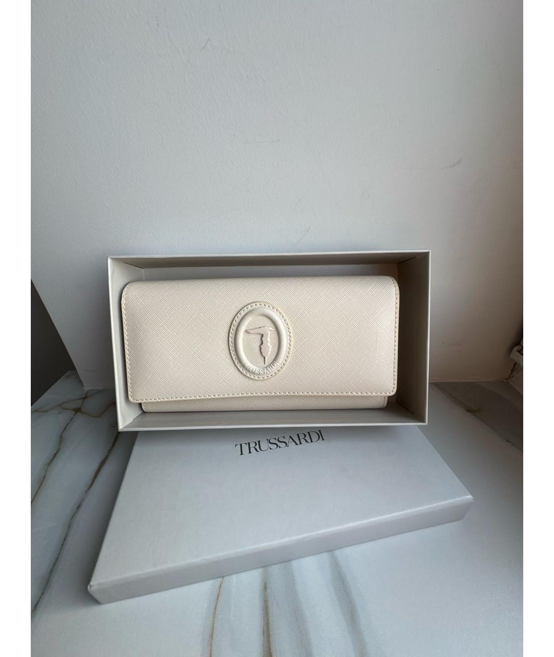 TRUSSARDI Бежевый кошелек из искусственной кожи, фото 5