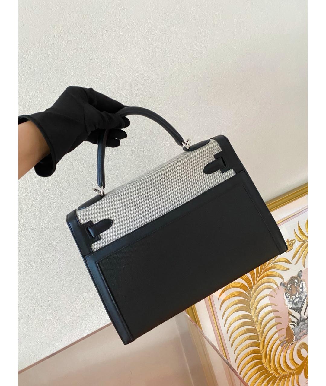 HERMES Черная сумка с короткими ручками, фото 5
