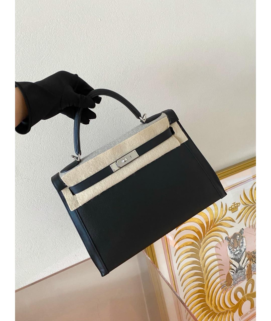 HERMES Черная сумка с короткими ручками, фото 4