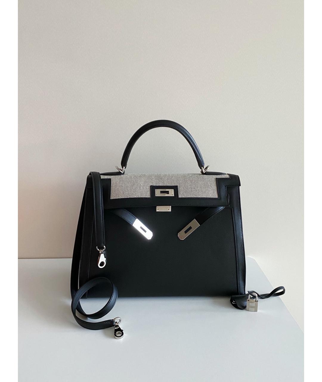 HERMES Черная сумка с короткими ручками, фото 7