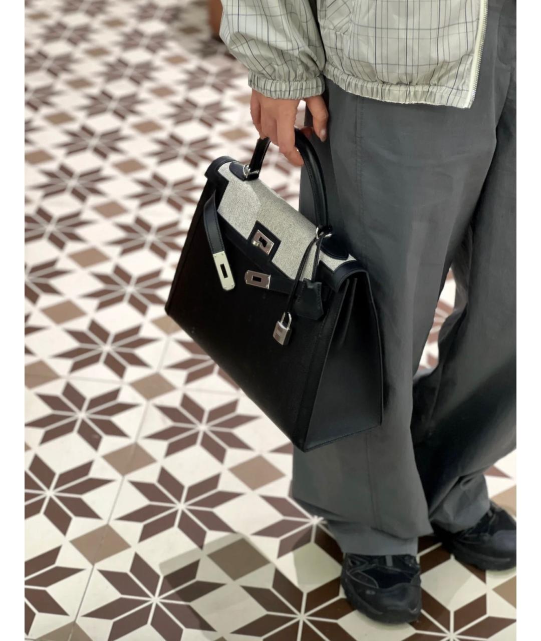 HERMES Черная сумка с короткими ручками, фото 8