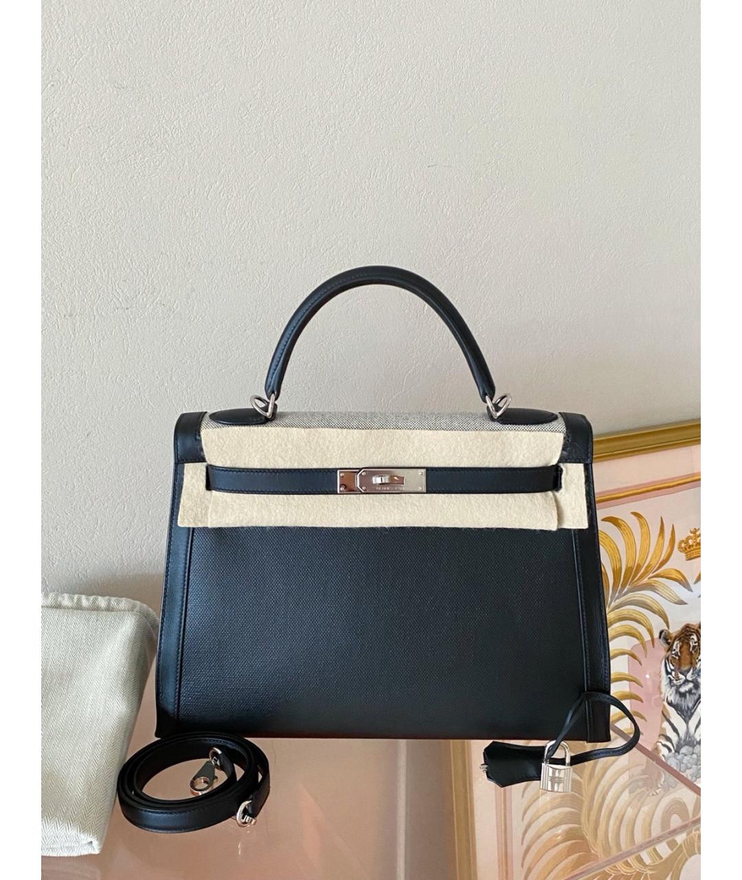 HERMES Черная сумка с короткими ручками, фото 3