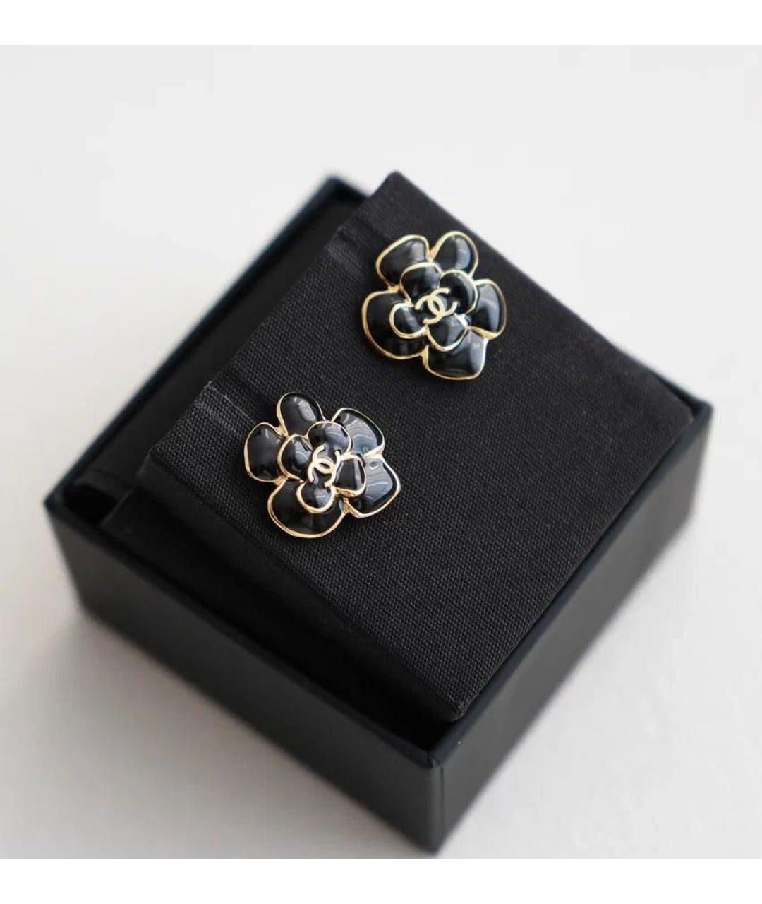 CHANEL Черные серьги, фото 3