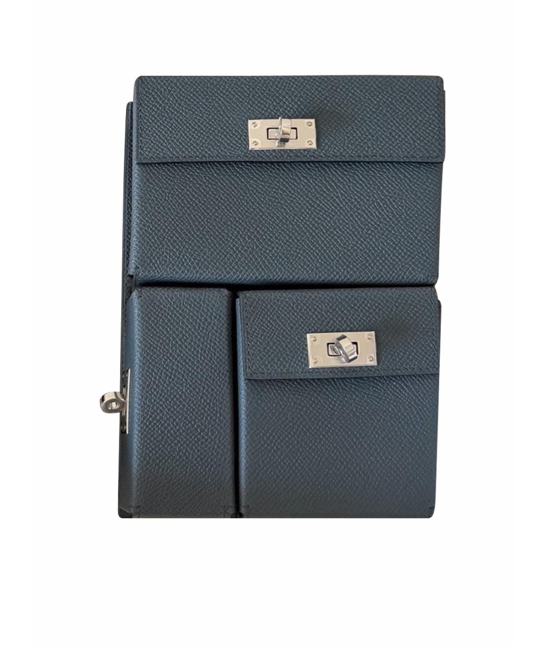 HERMES Антрацитовая кожаная сумка через плечо, фото 1