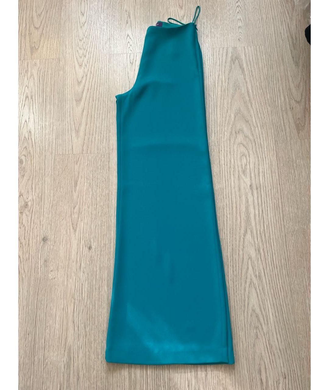 RALPH LAUREN Бирюзовый шерстяной костюм с брюками, фото 2