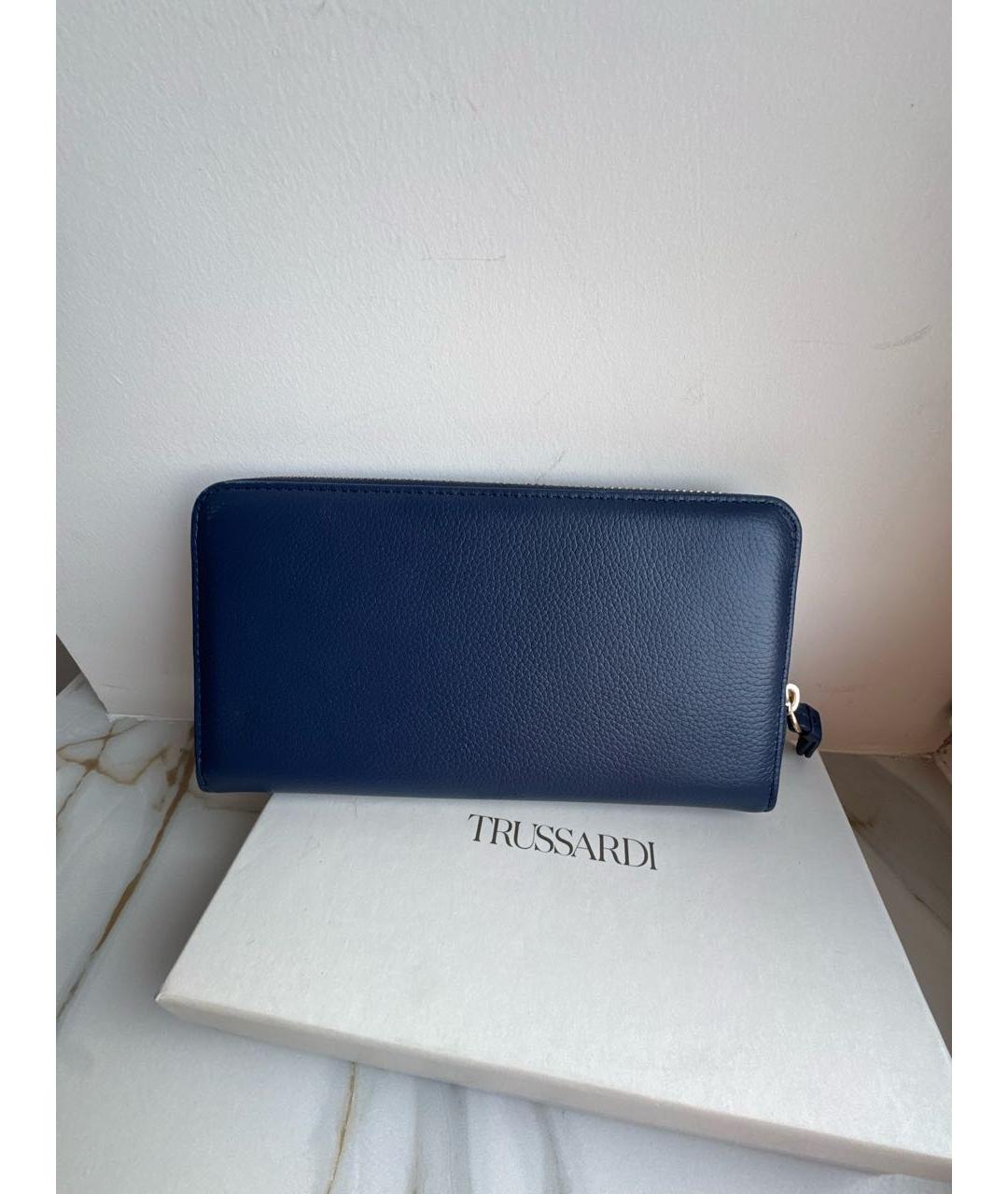 TRUSSARDI Темно-синий кожаный кошелек, фото 3