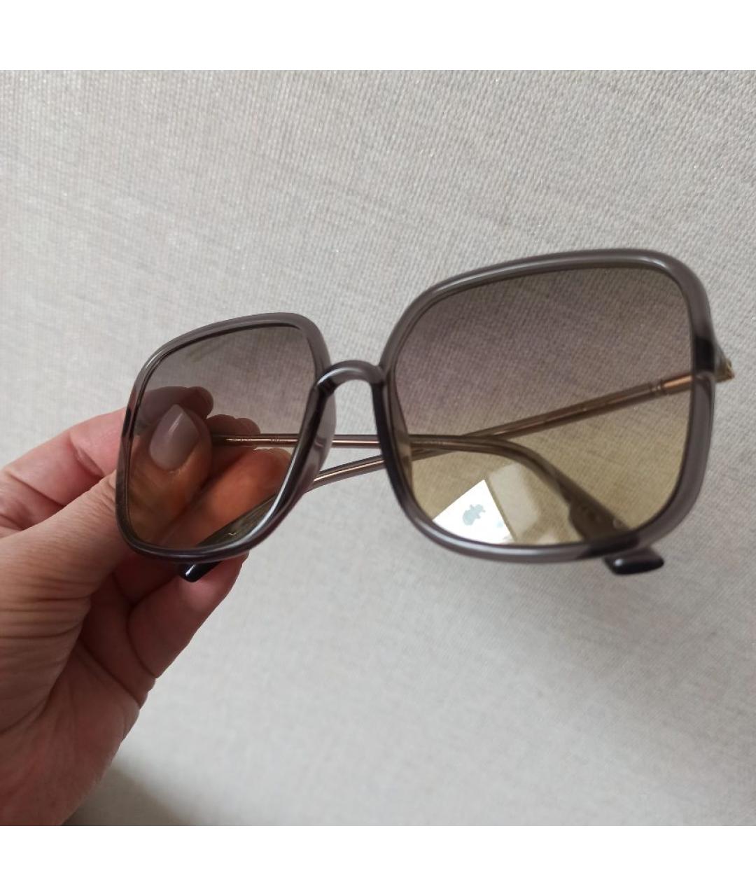 CHRISTIAN DIOR Коричневые пластиковые солнцезащитные очки, фото 6