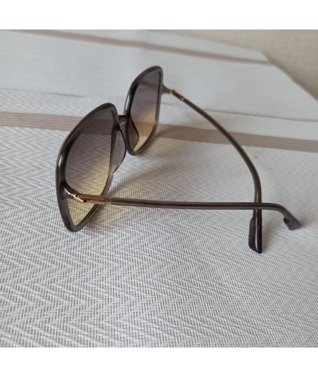 CHRISTIAN DIOR Коричневые пластиковые солнцезащитные очки, фото 2