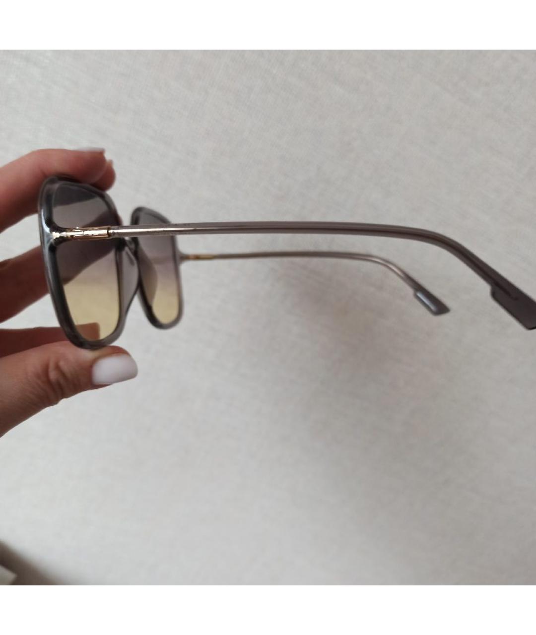CHRISTIAN DIOR Коричневые пластиковые солнцезащитные очки, фото 3