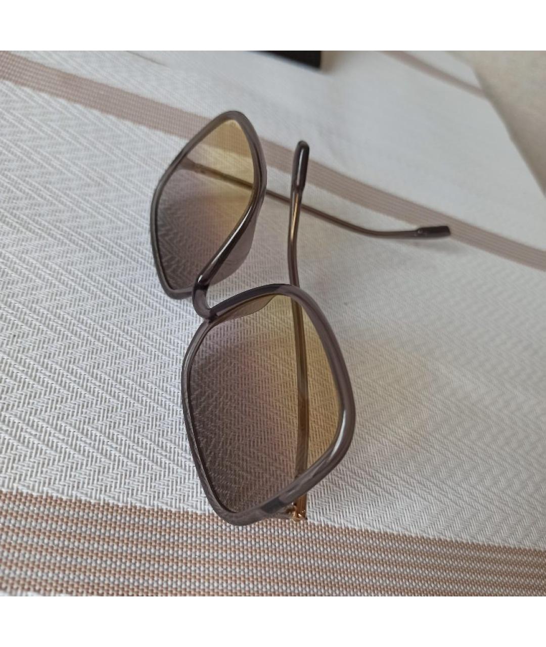CHRISTIAN DIOR Коричневые пластиковые солнцезащитные очки, фото 8