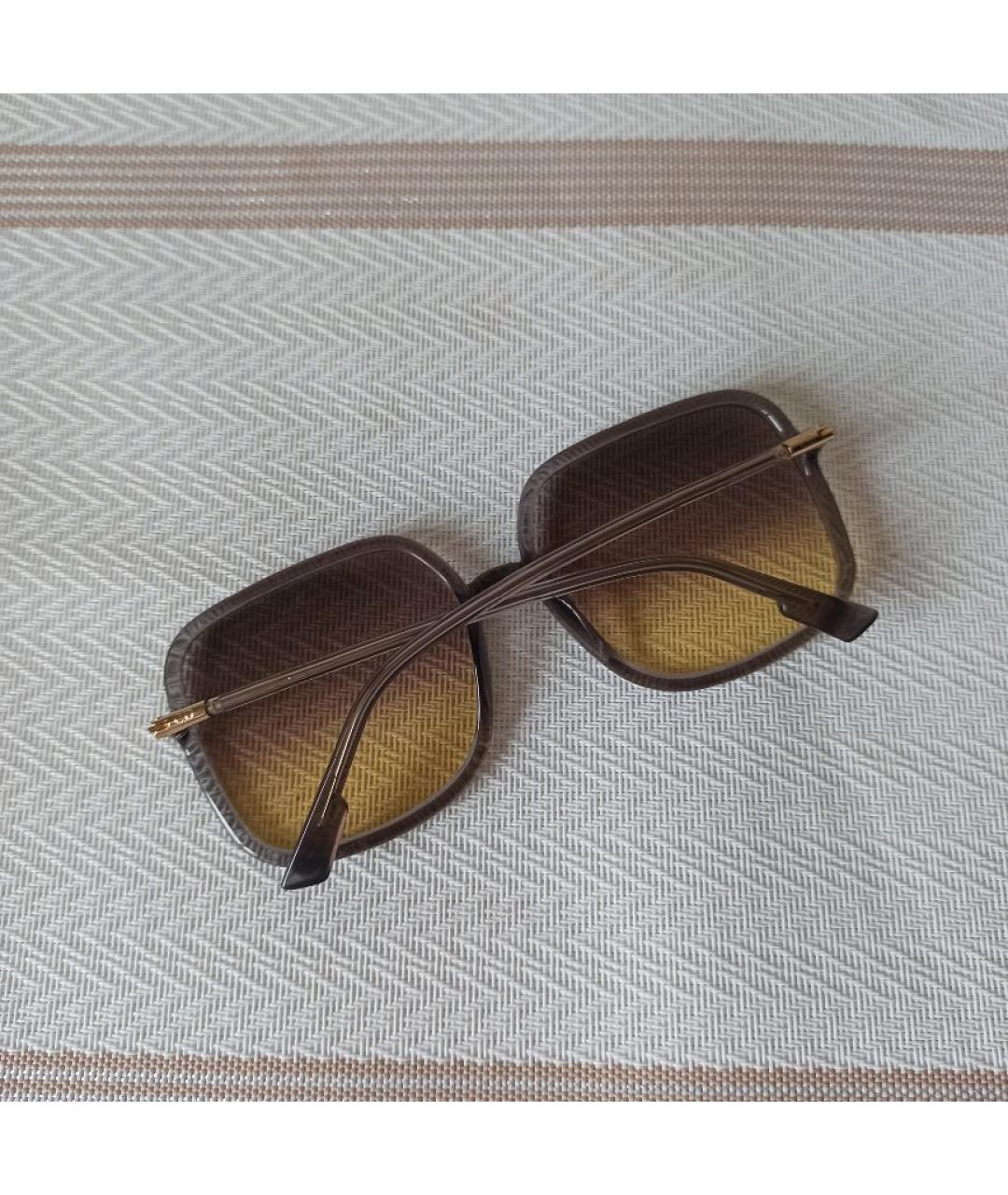 CHRISTIAN DIOR Коричневые пластиковые солнцезащитные очки, фото 7
