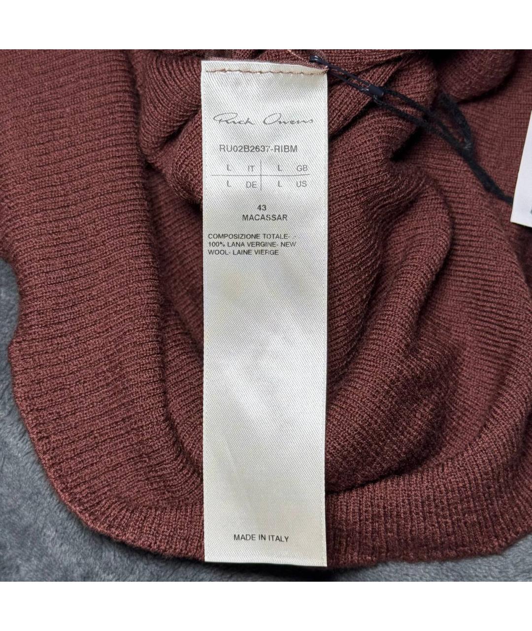 RICK OWENS Коричневый джемпер / свитер, фото 7