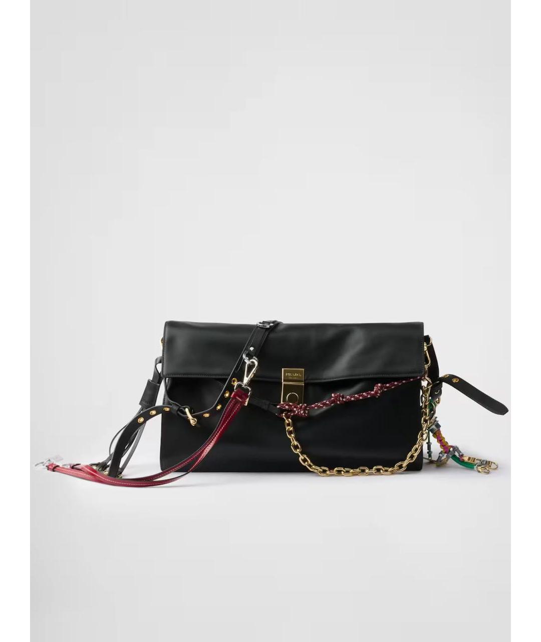 PRADA Черная кожаная сумка через плечо, фото 7