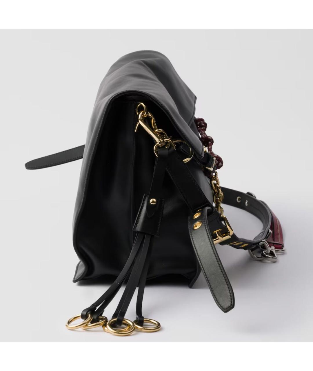 PRADA Черная кожаная сумка через плечо, фото 6