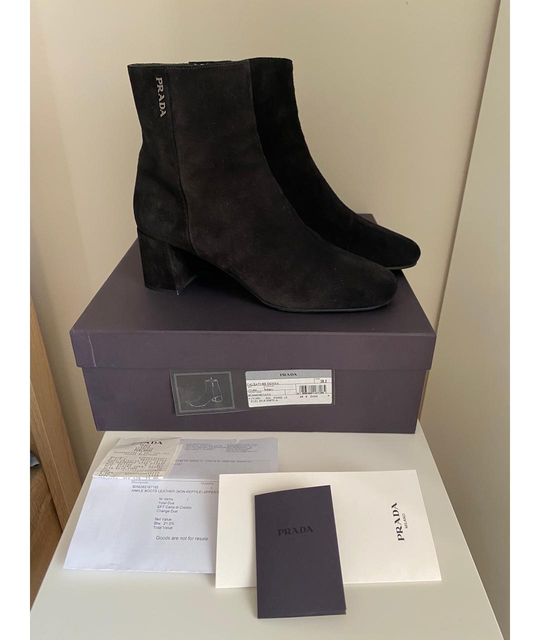 PRADA Черные замшевые ботильоны, фото 9