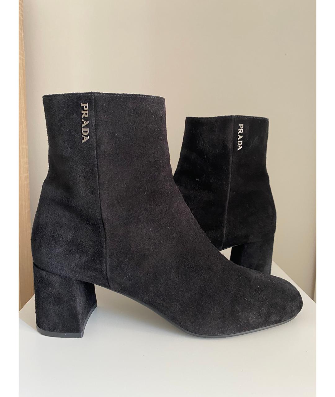 PRADA Черные замшевые ботильоны, фото 10