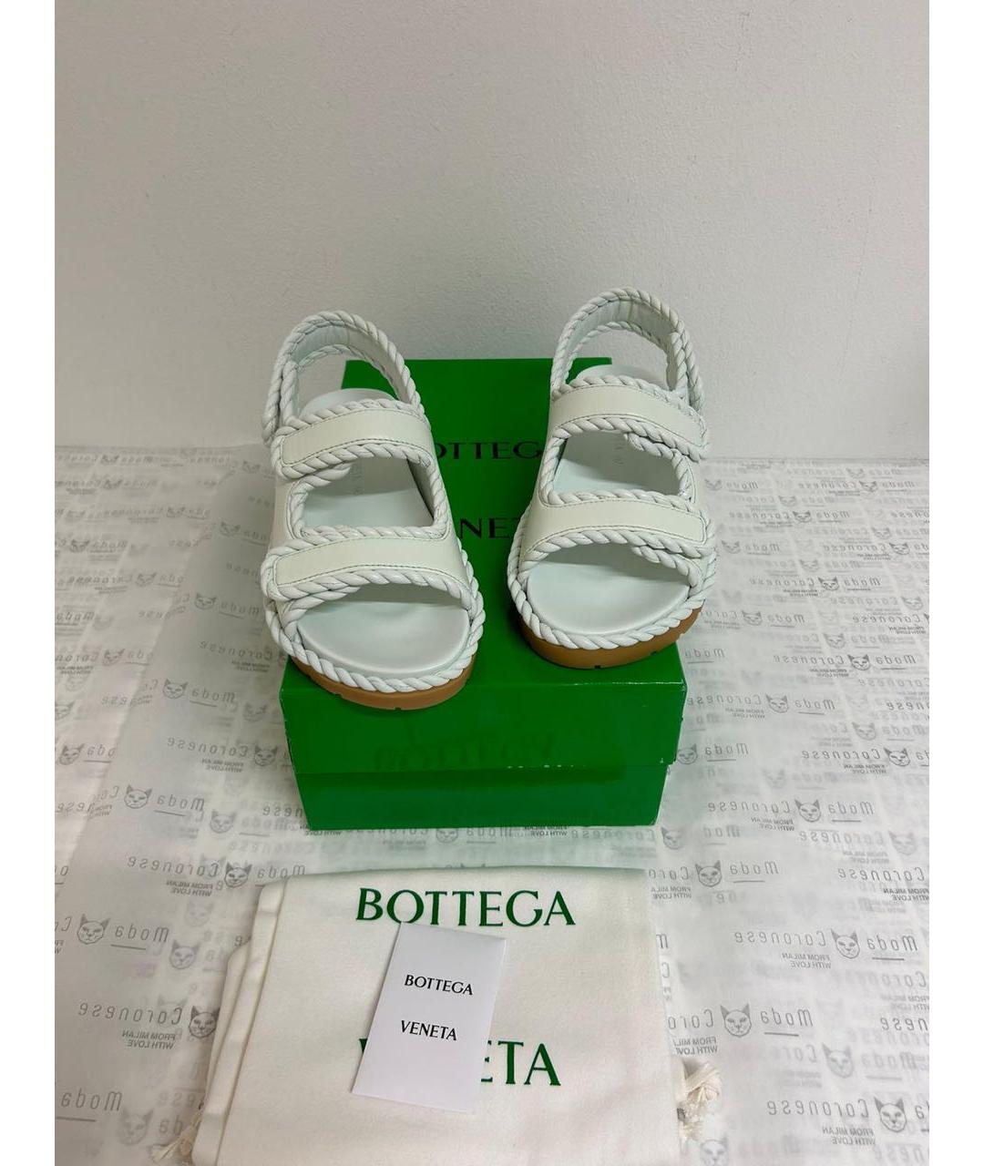 BOTTEGA VENETA Бирюзовые кожаные сандалии, фото 2