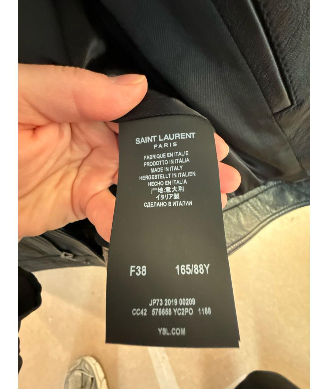 SAINT LAURENT Черная кожаная куртка, фото 4