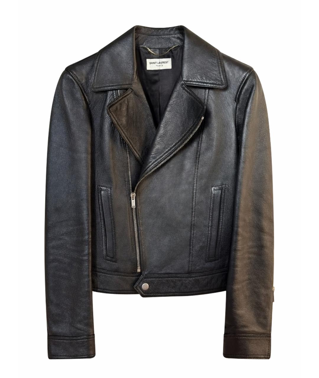 SAINT LAURENT Черная кожаная куртка, фото 1