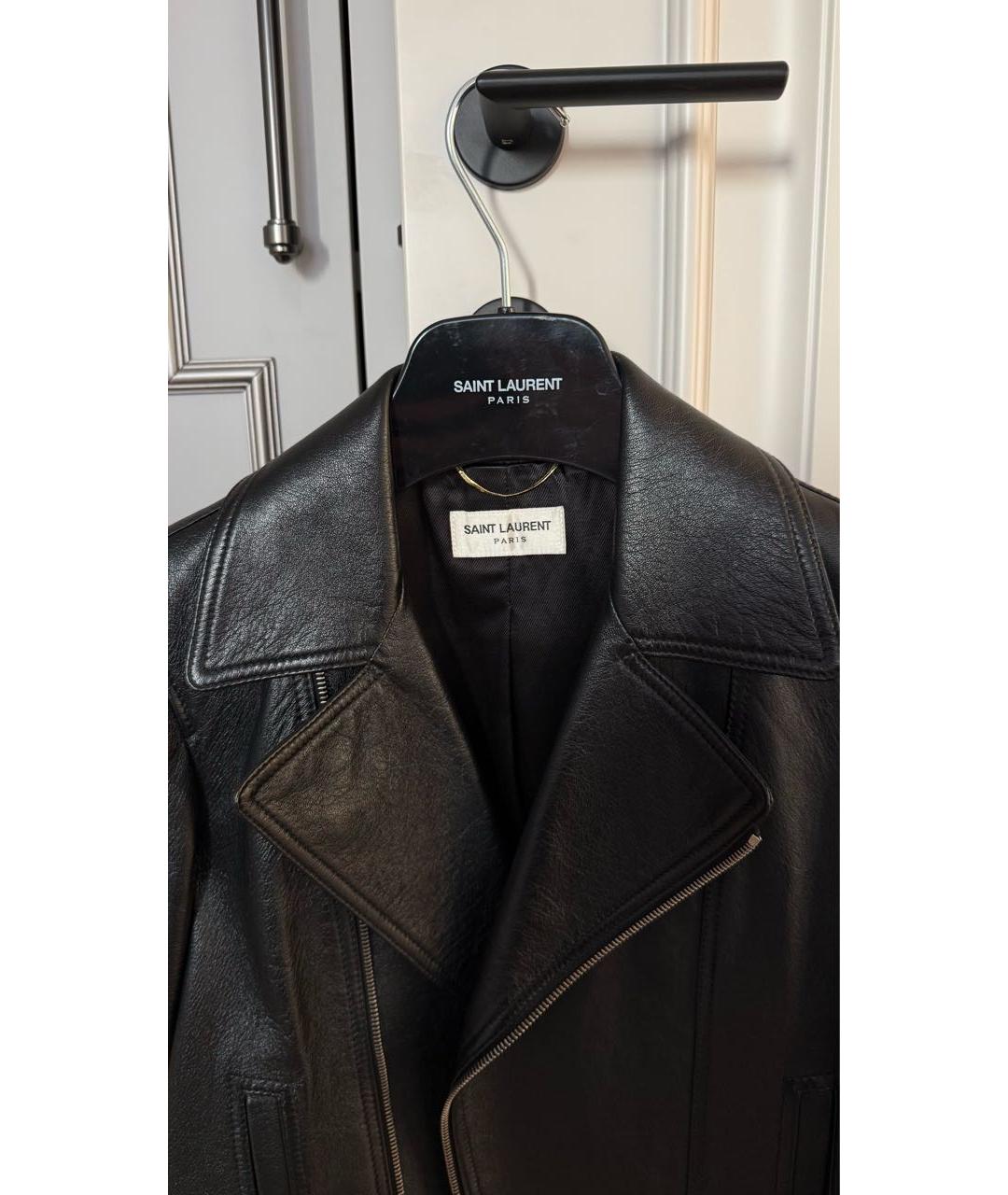 SAINT LAURENT Черная кожаная куртка, фото 3