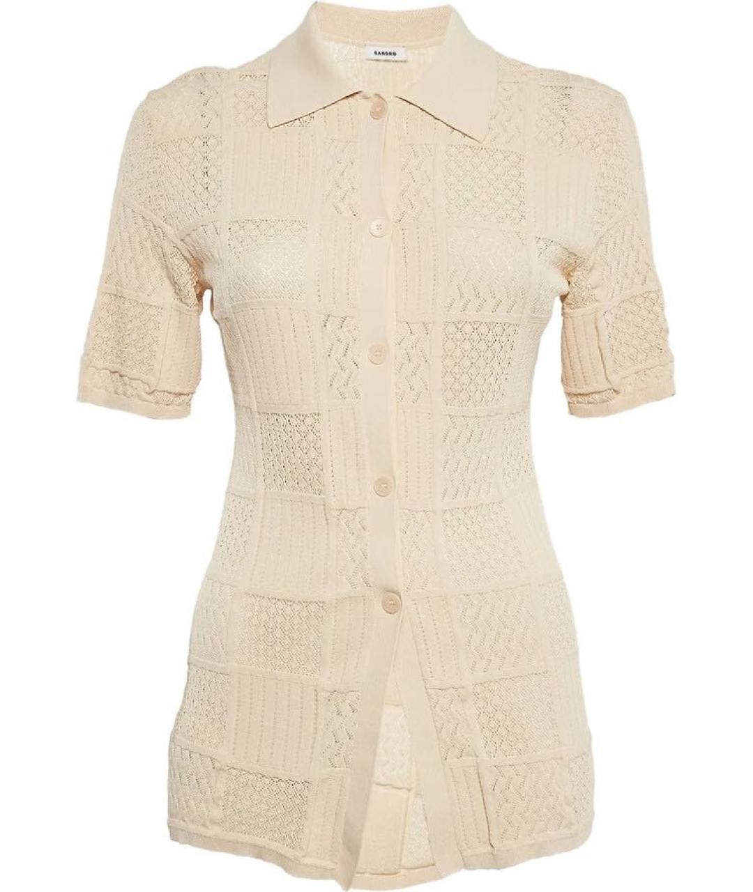 SANDRO Бежевый вискозный кардиган, фото 1