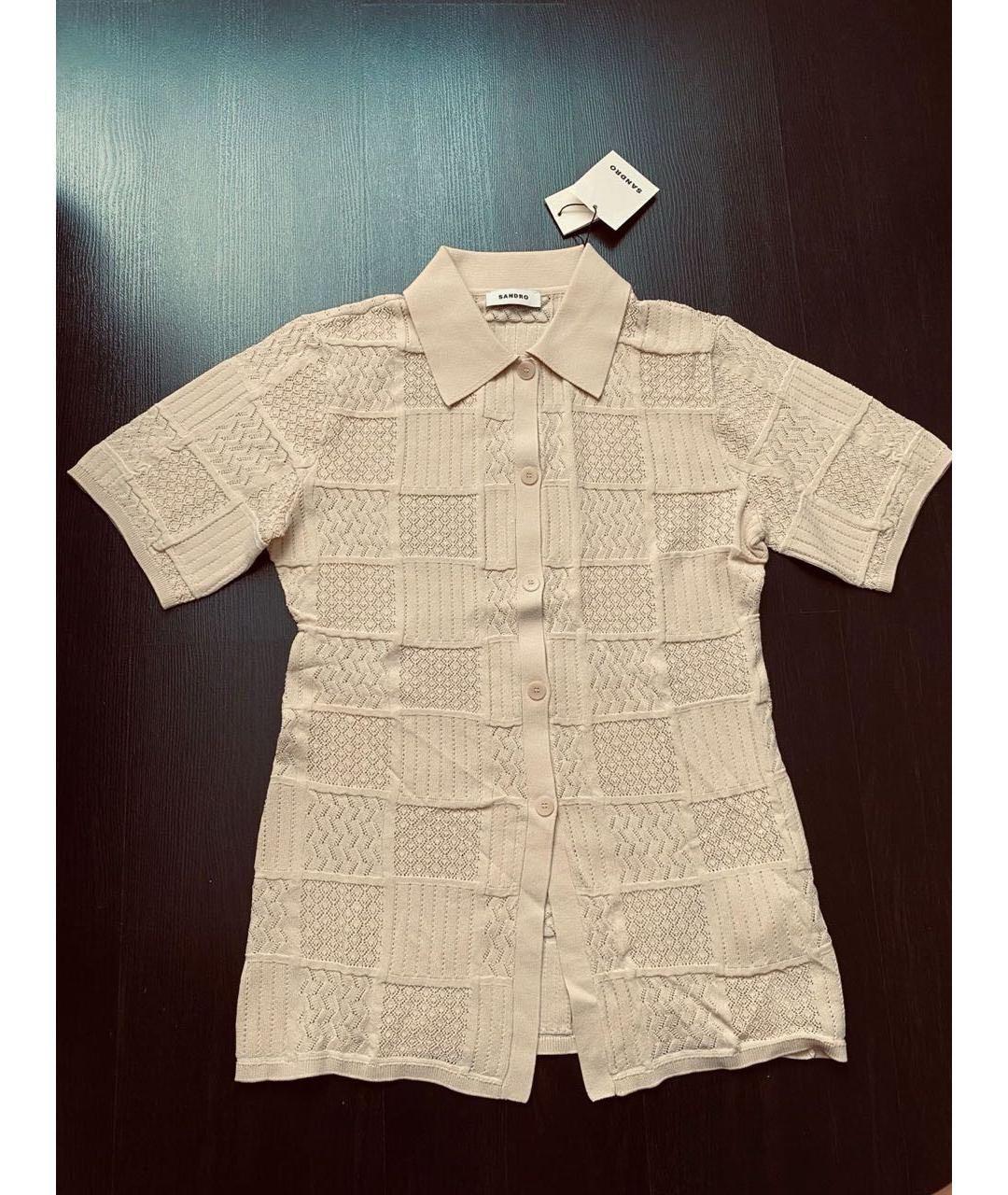 SANDRO Бежевый вискозный кардиган, фото 3