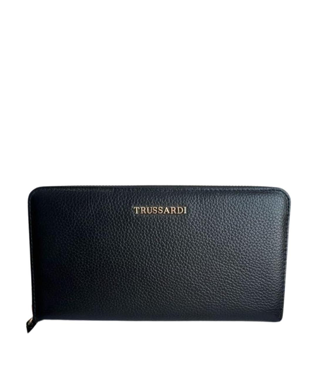 TRUSSARDI Черный кожаный кошелек, фото 1