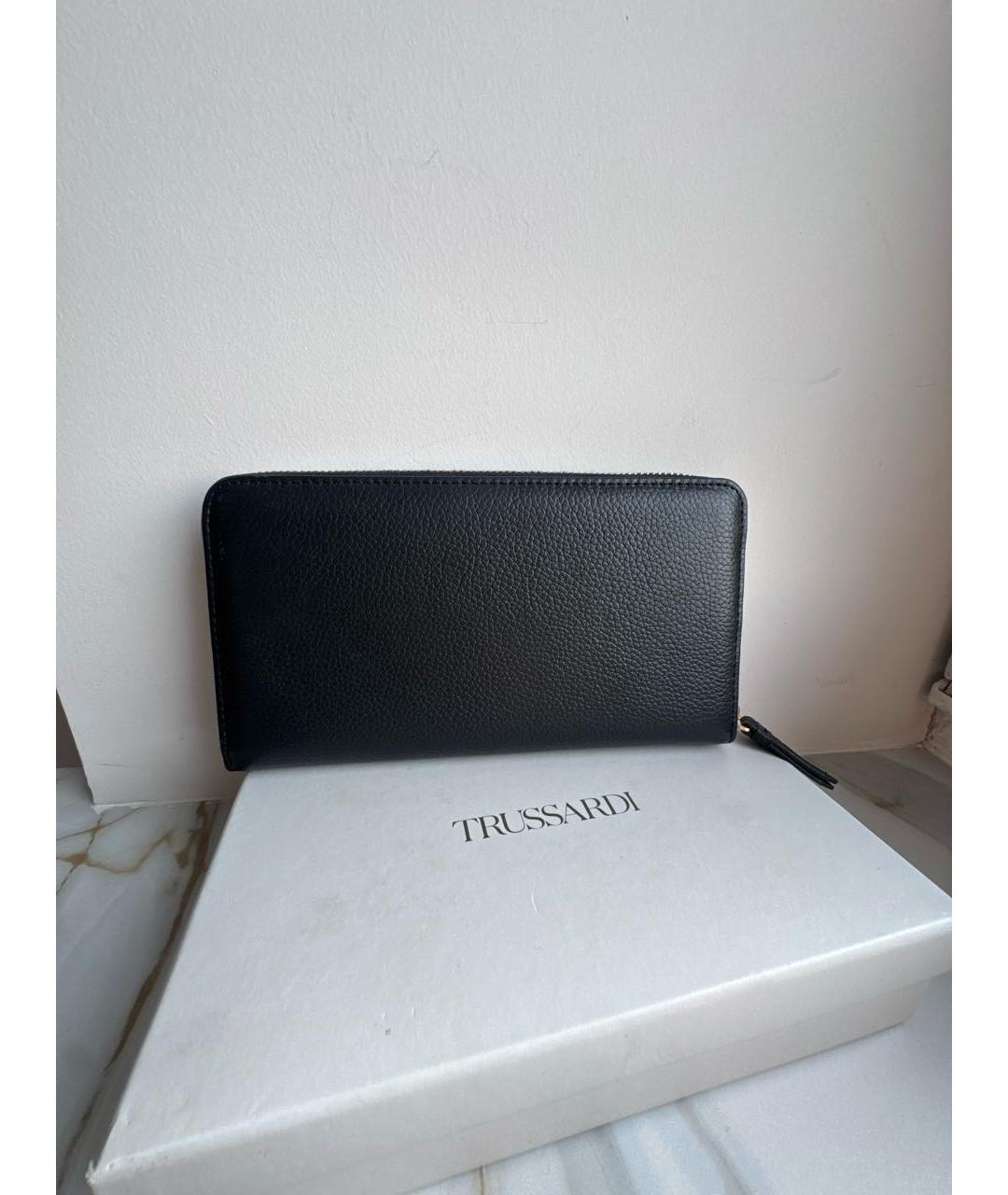 TRUSSARDI Черный кожаный кошелек, фото 3