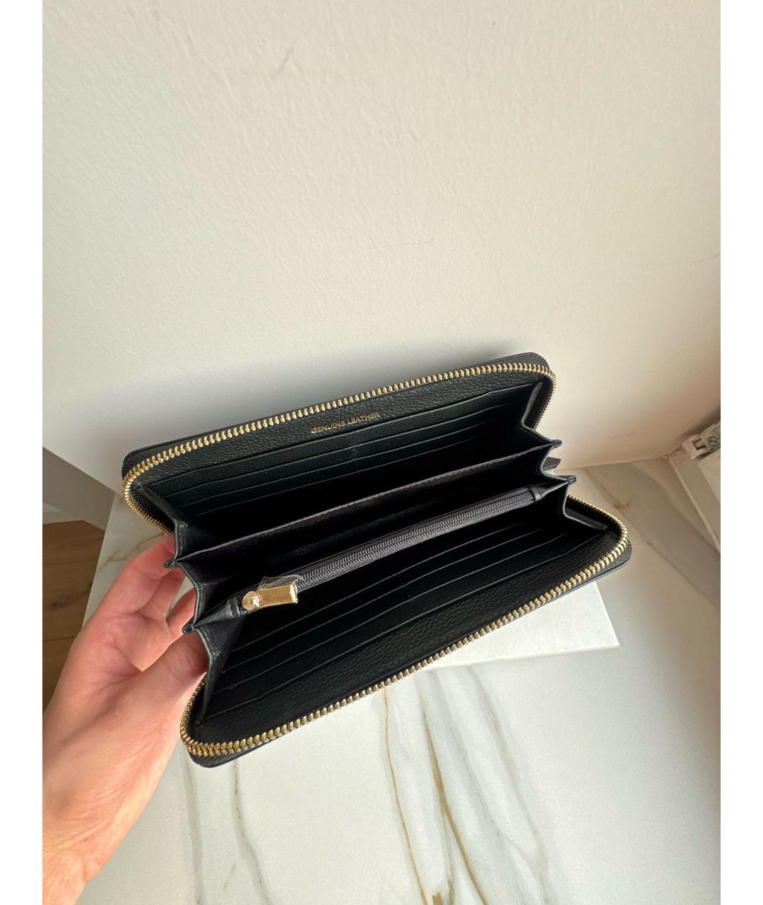 TRUSSARDI Черный кожаный кошелек, фото 4