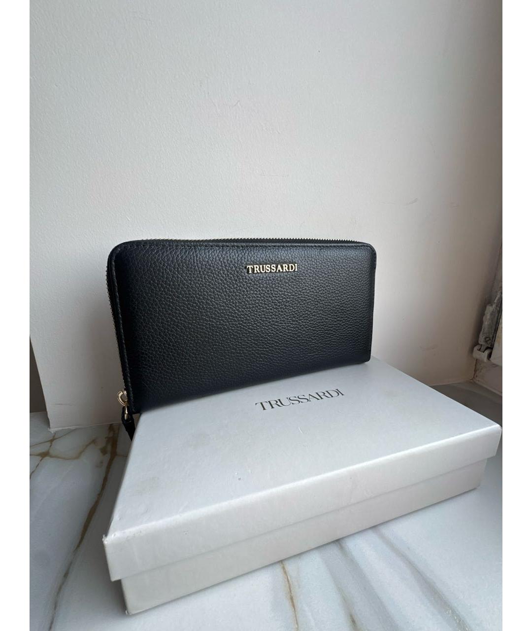 TRUSSARDI Черный кожаный кошелек, фото 2