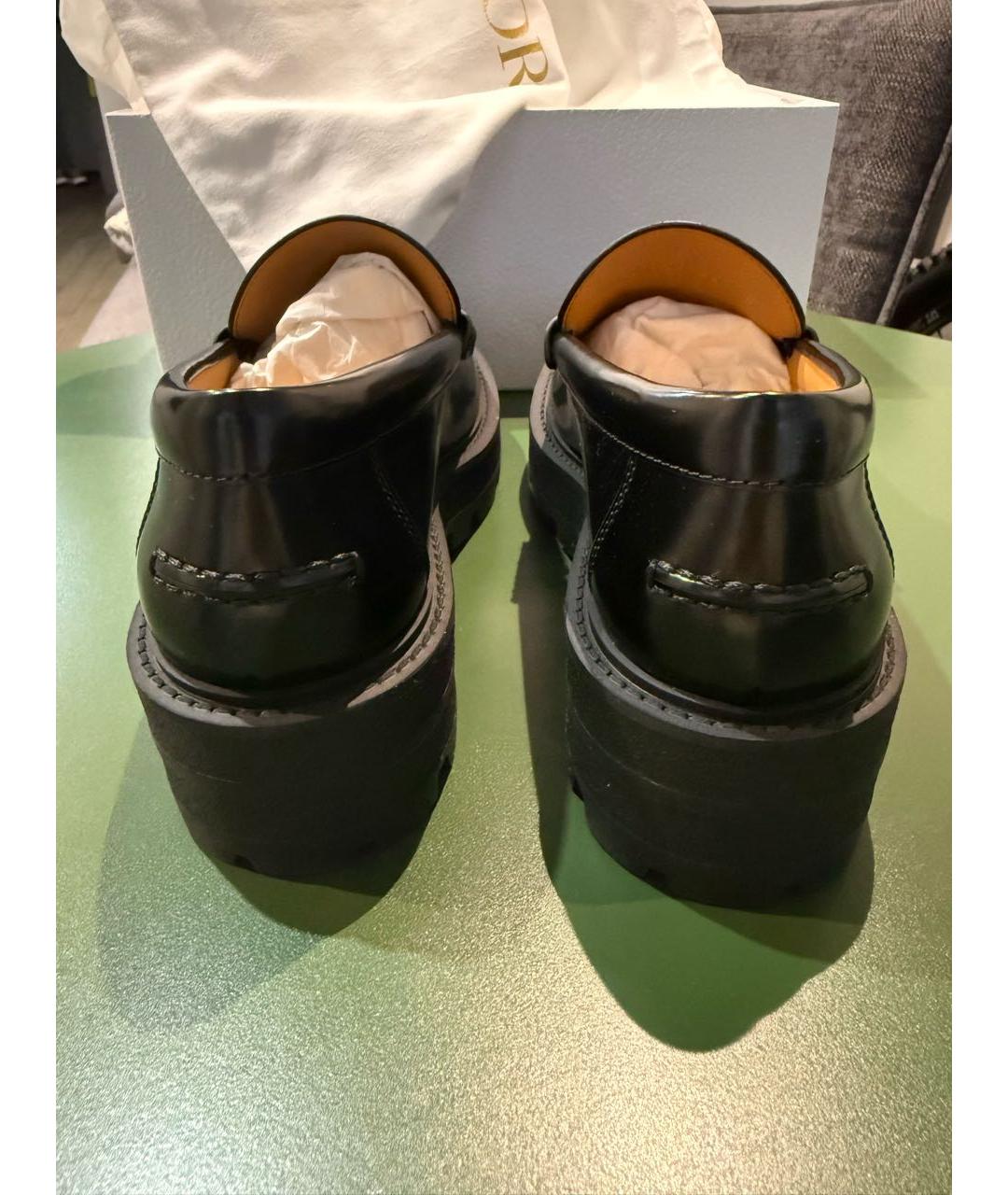 CHRISTIAN DIOR Черные кожаные лоферы, фото 4