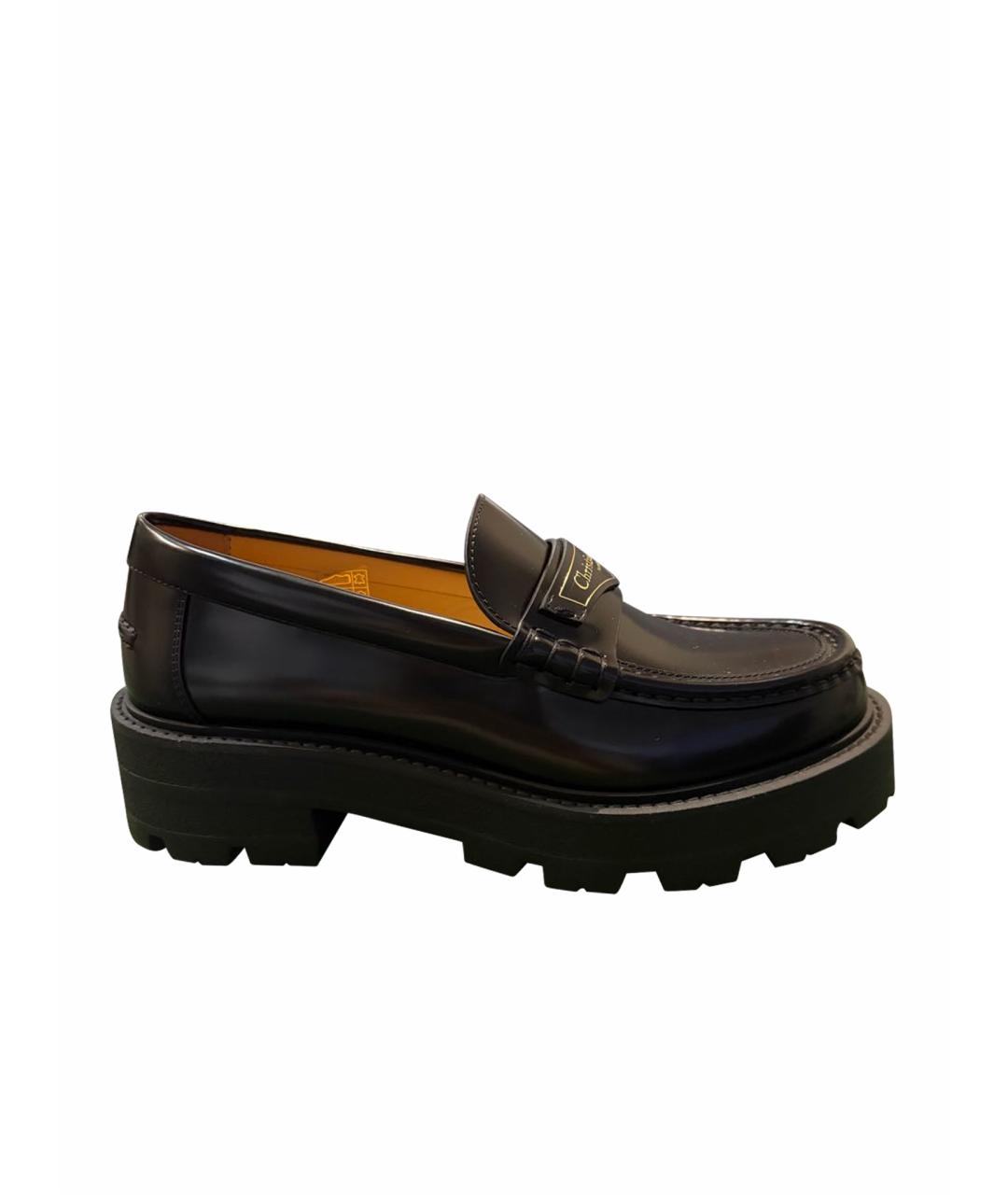 CHRISTIAN DIOR Черные кожаные лоферы, фото 1