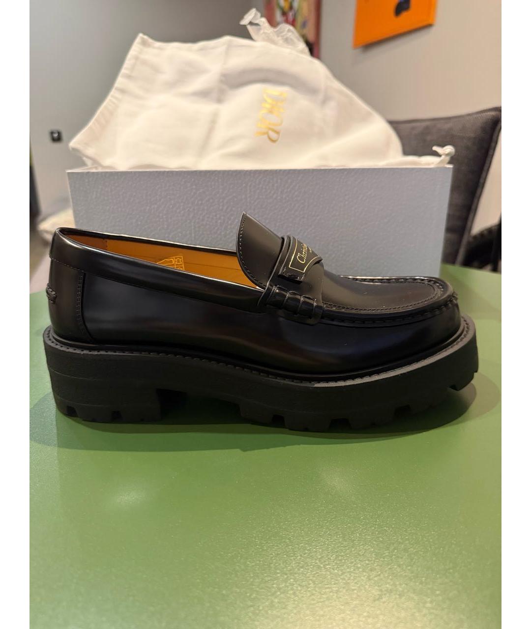 CHRISTIAN DIOR Черные кожаные лоферы, фото 9