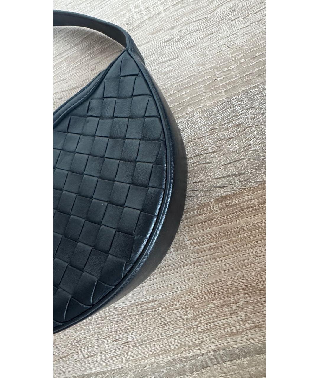 BOTTEGA VENETA Черная кожаная сумка через плечо, фото 5